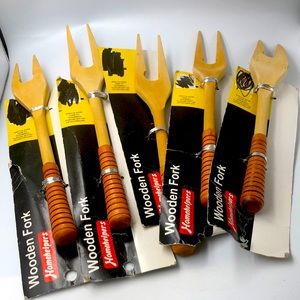 Lot of 5 Wooden Fork New packaging beat up 🤕